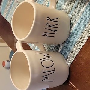 Rae Dunn Meow and Purr Mugs